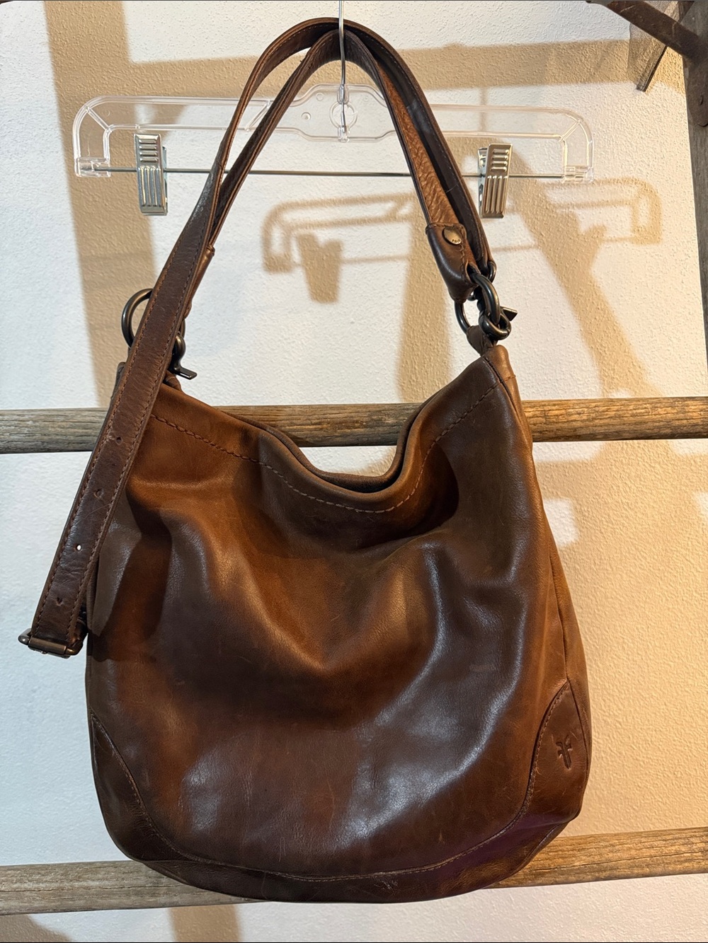 Frye Classic Brown Leather Melissa Hobo Bag